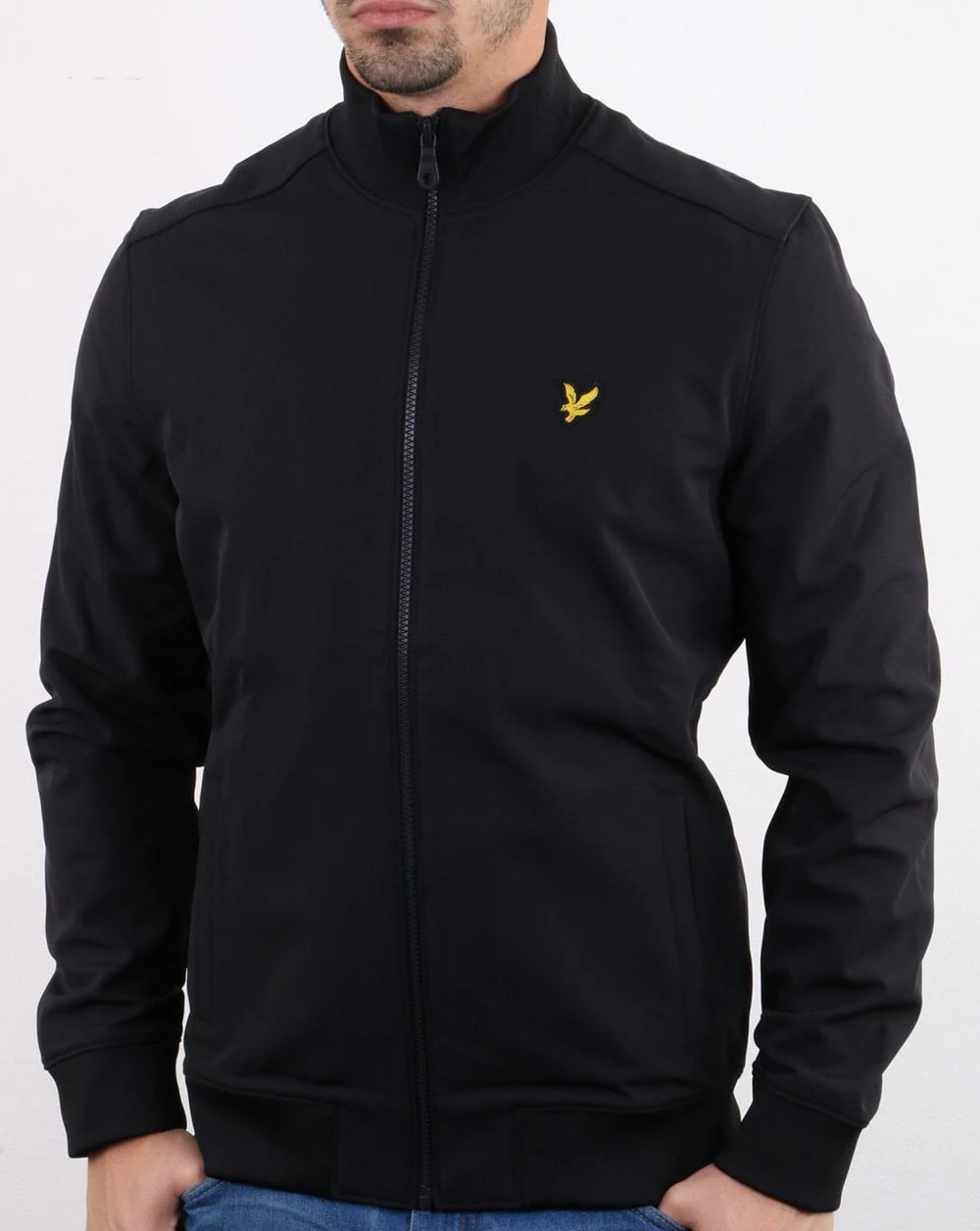 Lyle And Scott Softshell Funnel Neck Zip Through Sweatshirt True Black