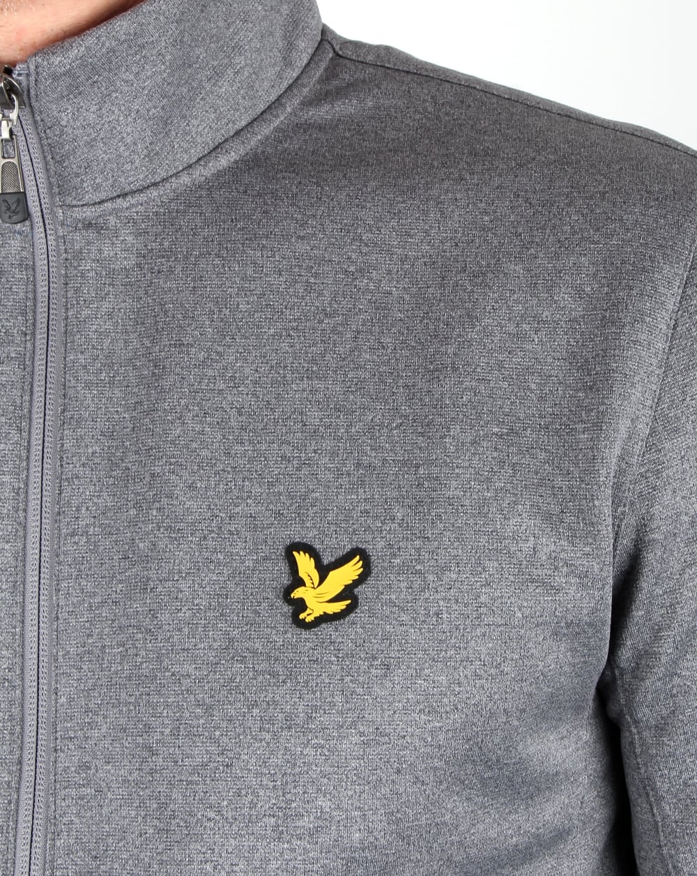 Lyle And Scott Steel Grey Funnel Neck Track Top - Image 2