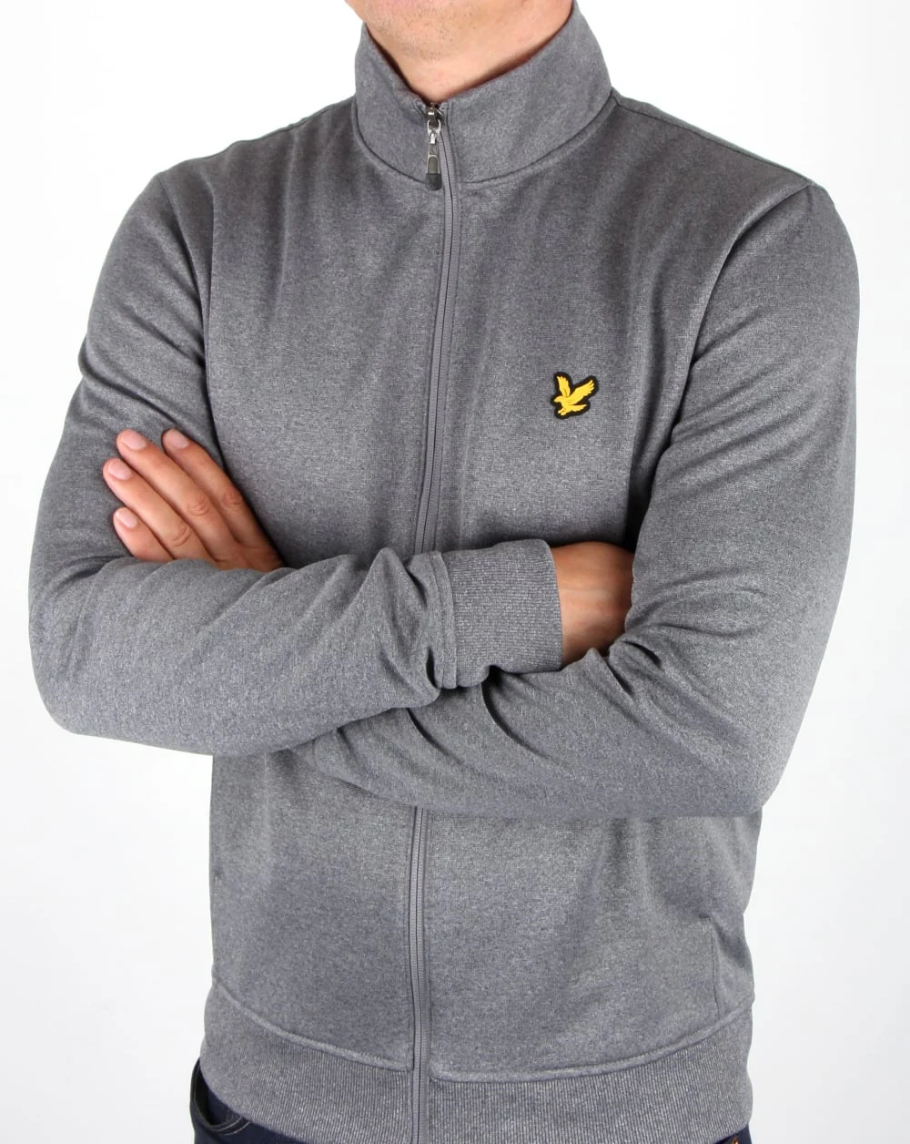 Lyle And Scott Steel Grey Funnel Neck Track Top - Image 4