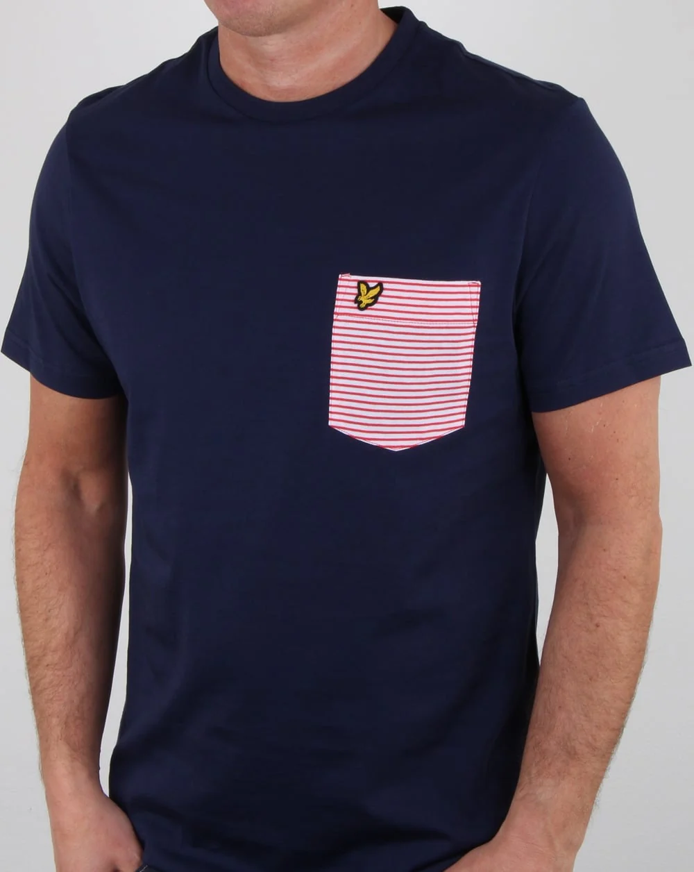 Lyle And Scott Stripe Pocket T Shirt Navy