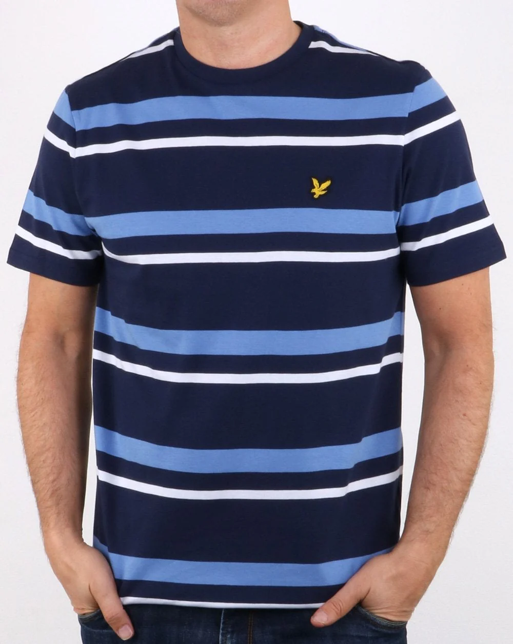 Lyle And Scott Stripe T-shirt Navy - Image 2