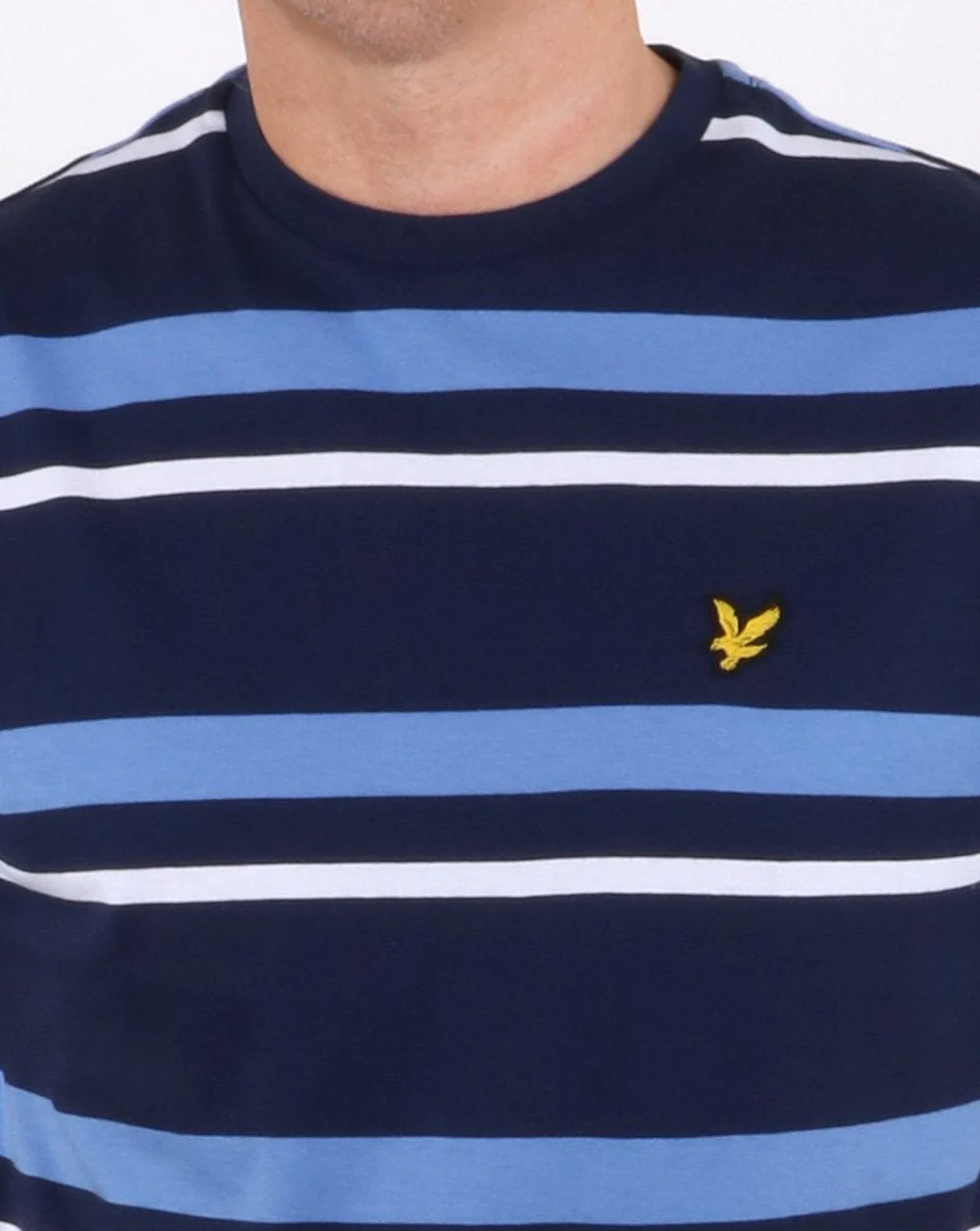 Lyle And Scott Stripe T-shirt Navy - Image 3