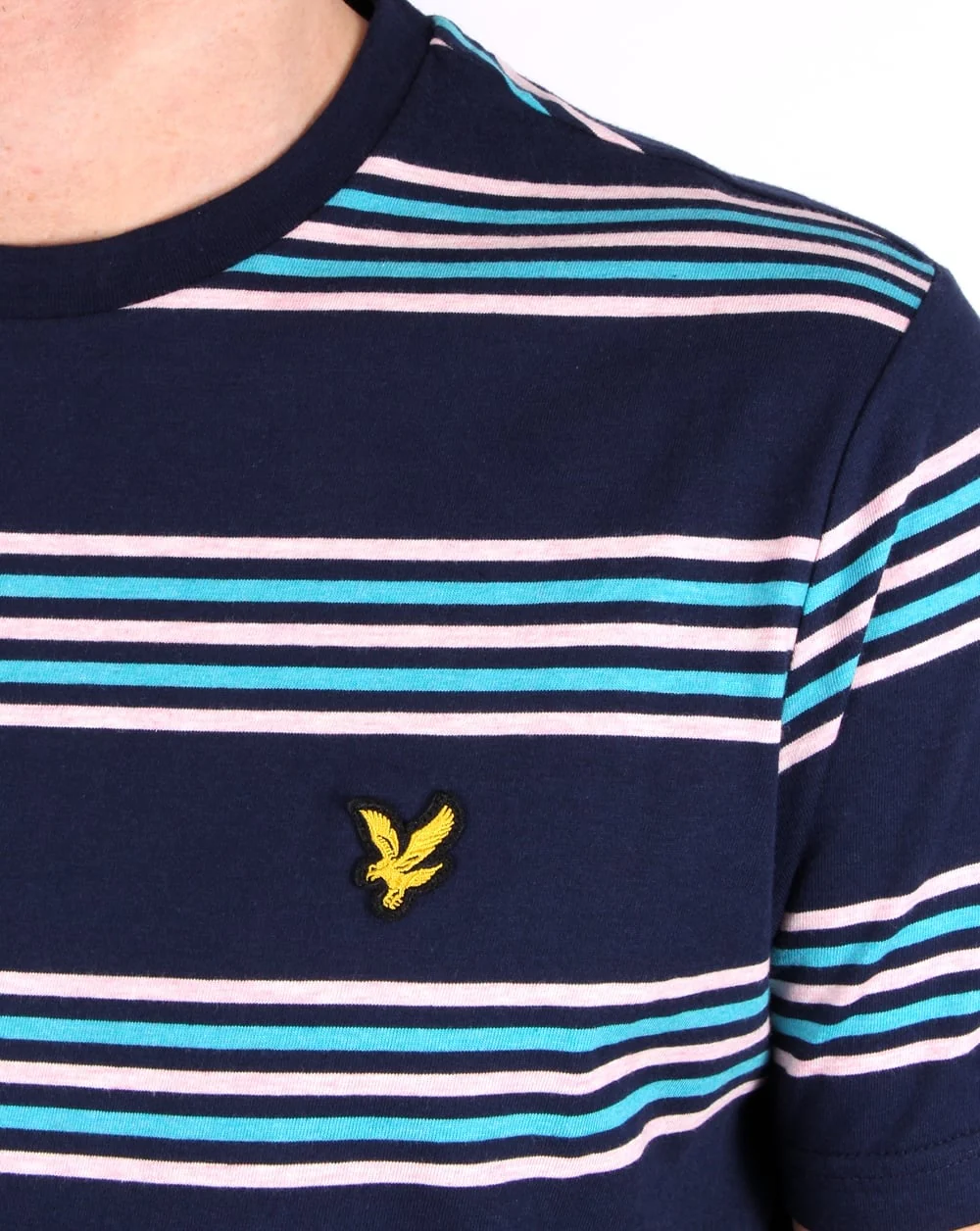 Lyle And Scott Stripe T Shirt Navy - Image 2