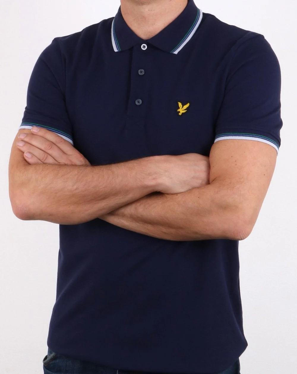 Lyle And Scott Tipped Polo Shirt Navy - Image 3