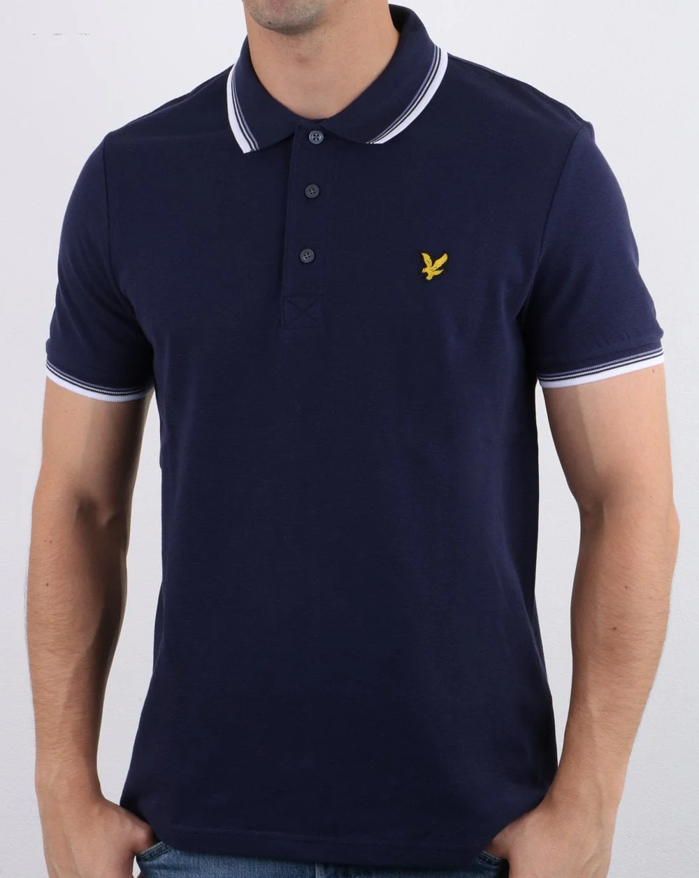 Lyle And Scott Tipped Polo Shirt Navy/White