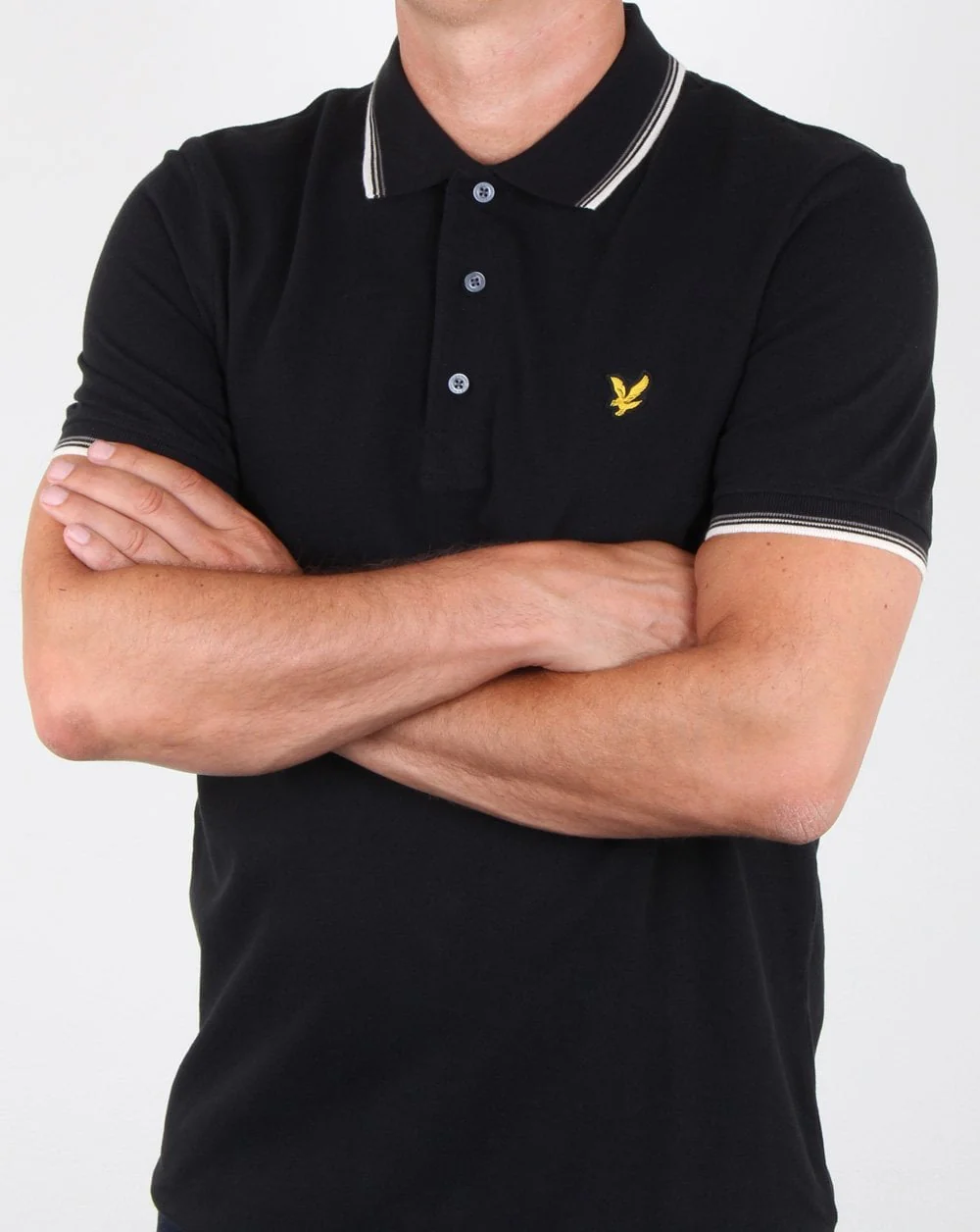 Lyle And Scott Tipped Polo Shirt True Black - Image 3