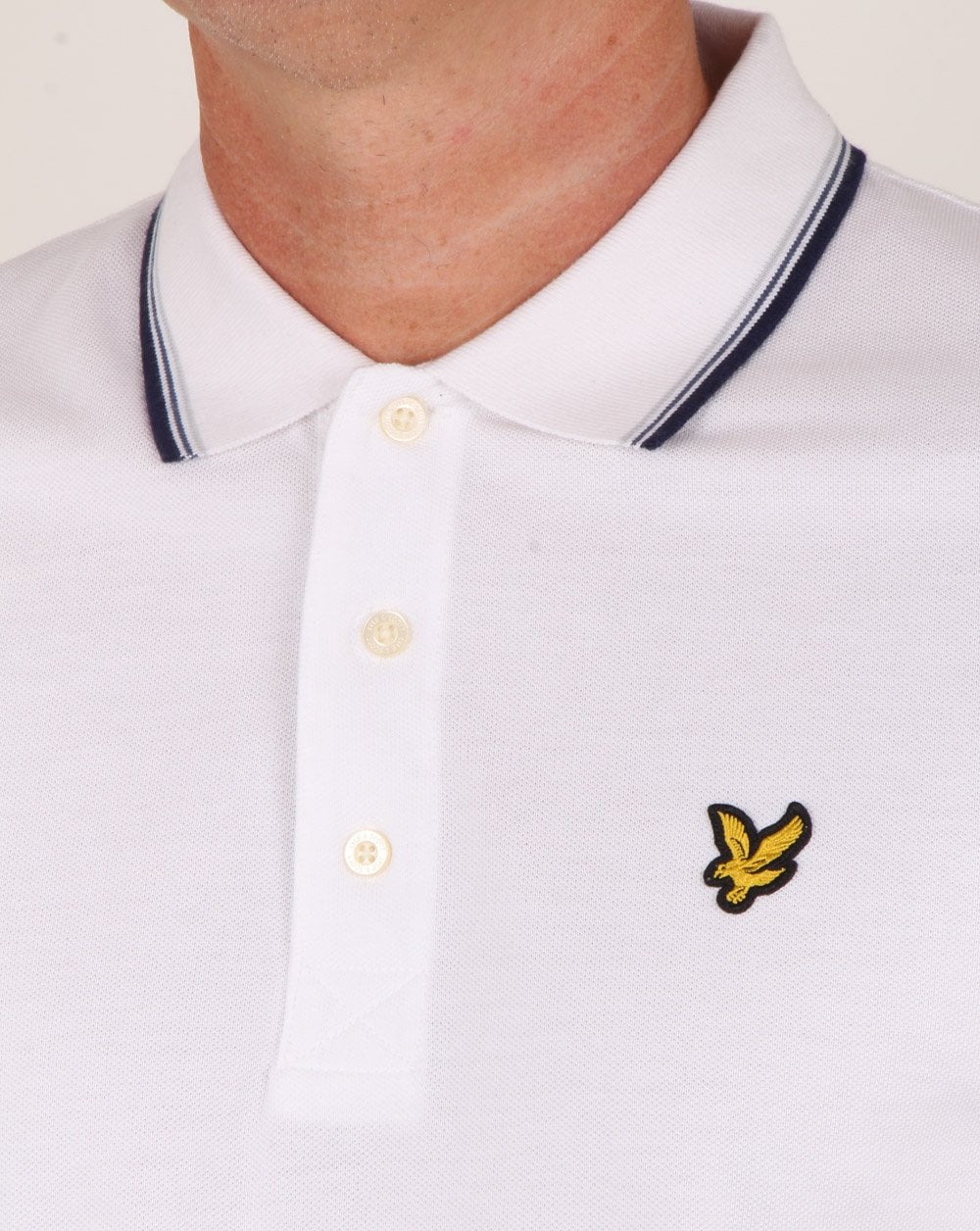 Lyle And Scott Tipped Polo Shirt White - Image 2