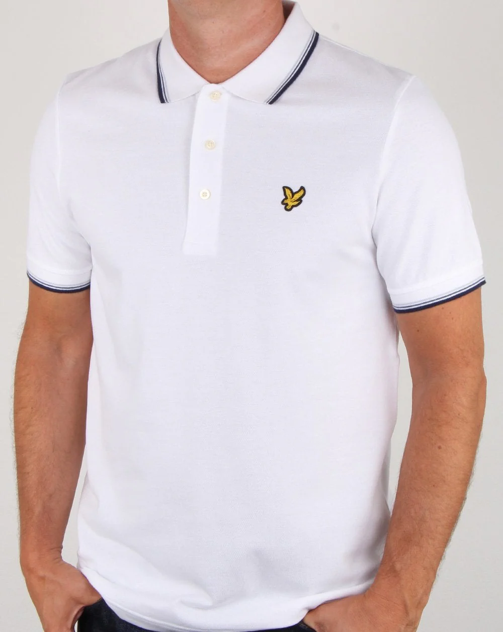 Lyle And Scott Tipped Polo Shirt White - Image 3