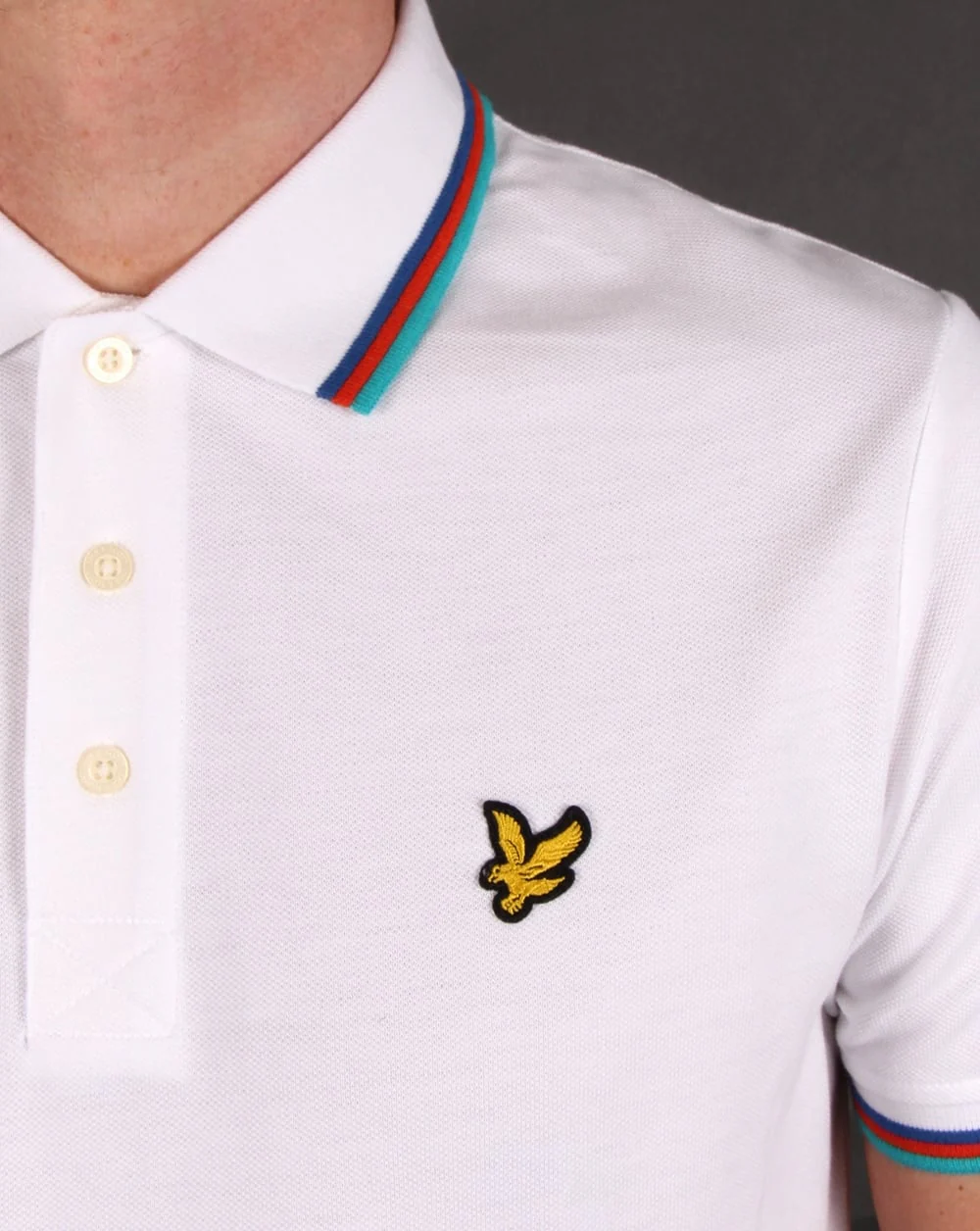 Lyle And Scott Tipped Polo Shirt White - Image 2