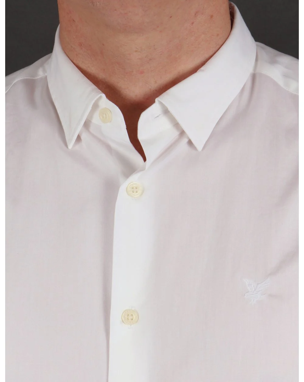 Lyle And Scott Tonal Badge L/s Poplin Shirt White - Image 2