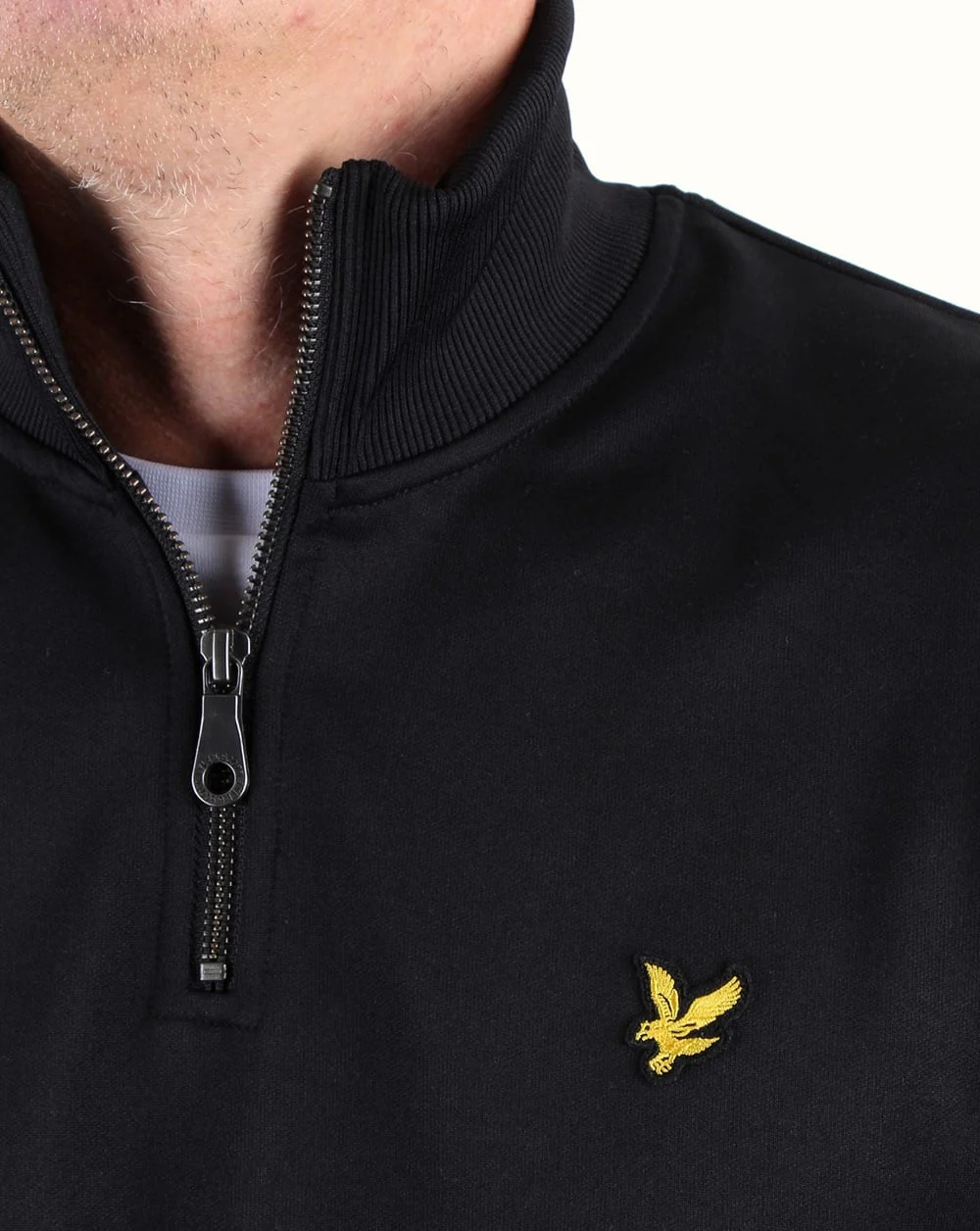 Lyle And Scott Tricot 1/4 Zip Black - Image 2