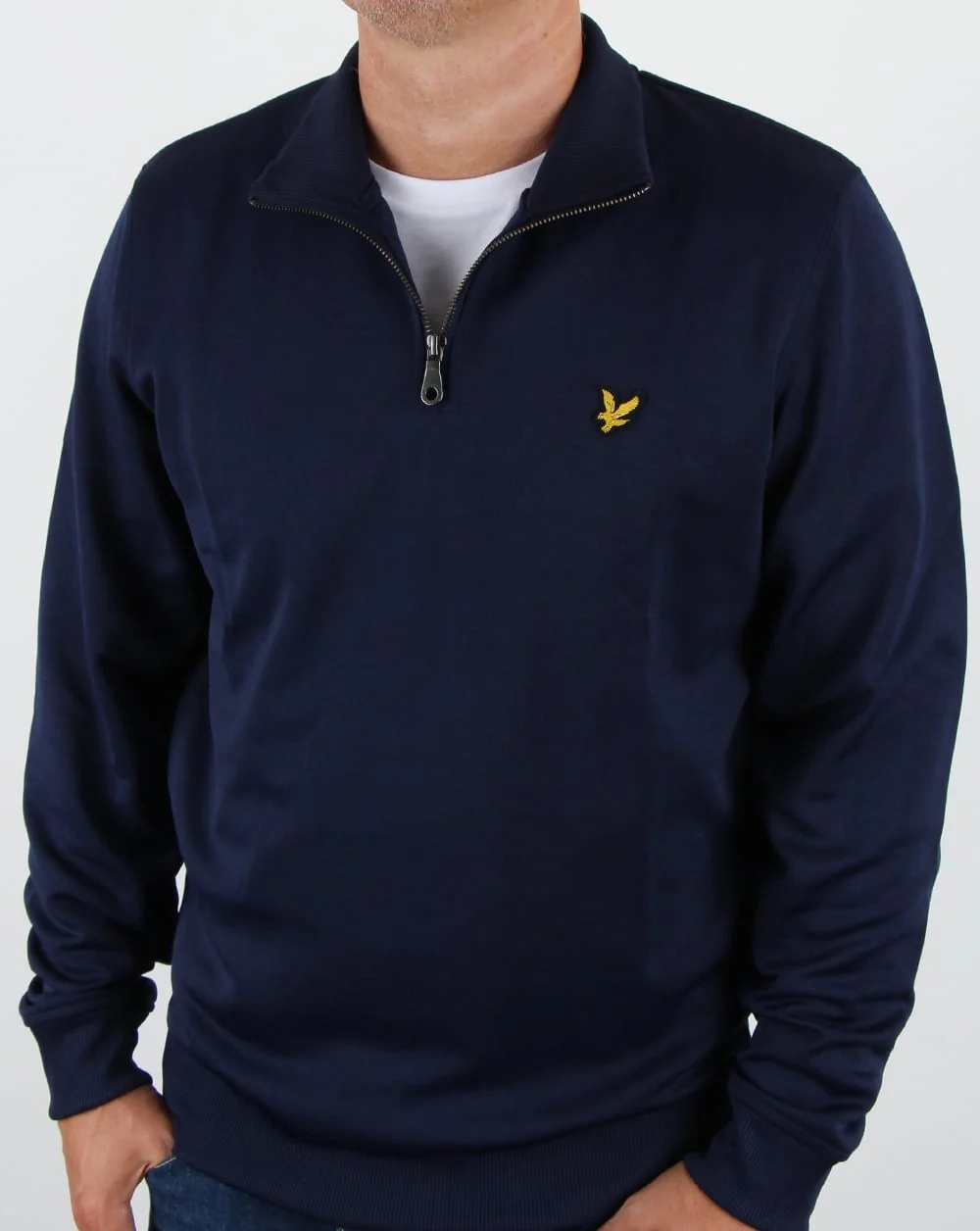 Lyle And Scott Tricot 1/4 Zip Navy - Image 3