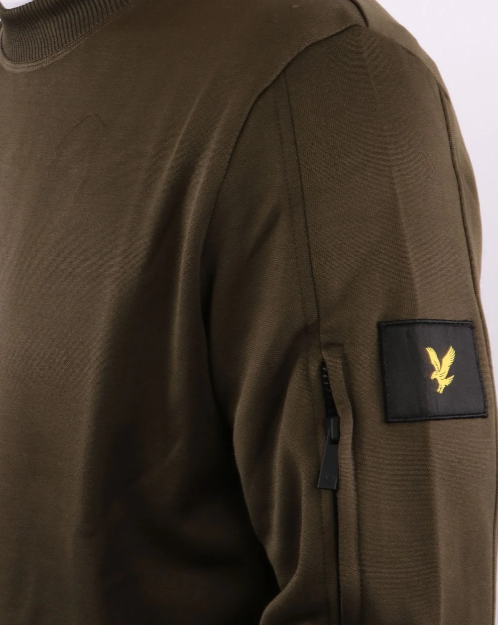 Lyle And Scott Tricot Crew Neck Sweatshirt Olive - Image 3