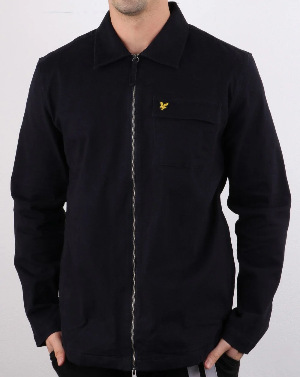 Lyle And Scott Twill Overshirt Navy - Image 2
