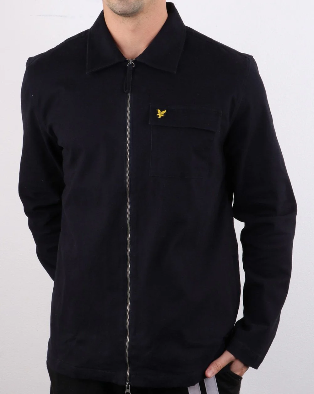 Lyle And Scott Twill Overshirt Navy - Image 3