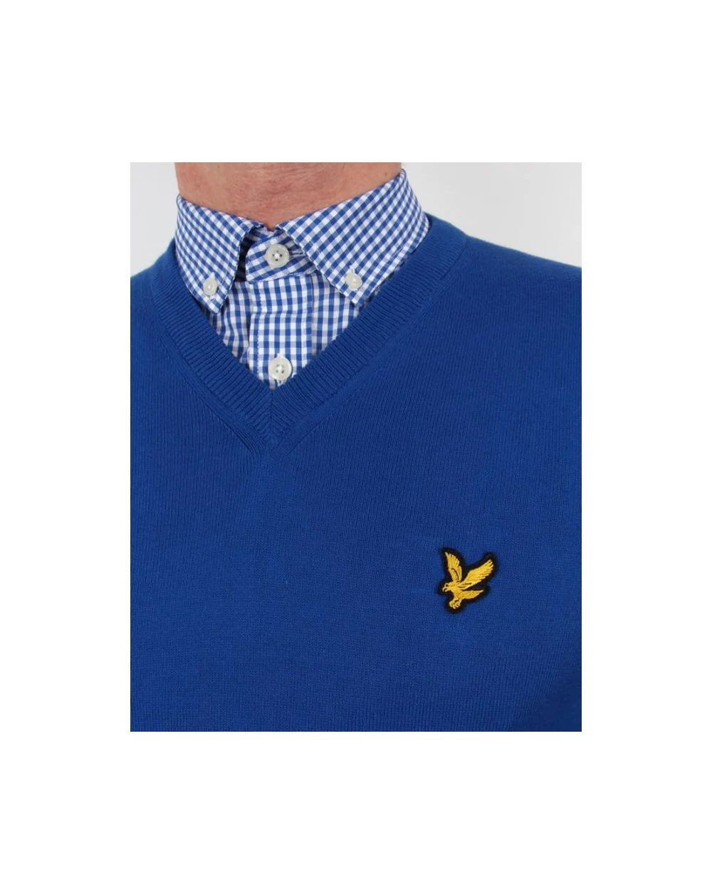 Lyle And Scott V Neck Jumper Duke Blue - Image 2