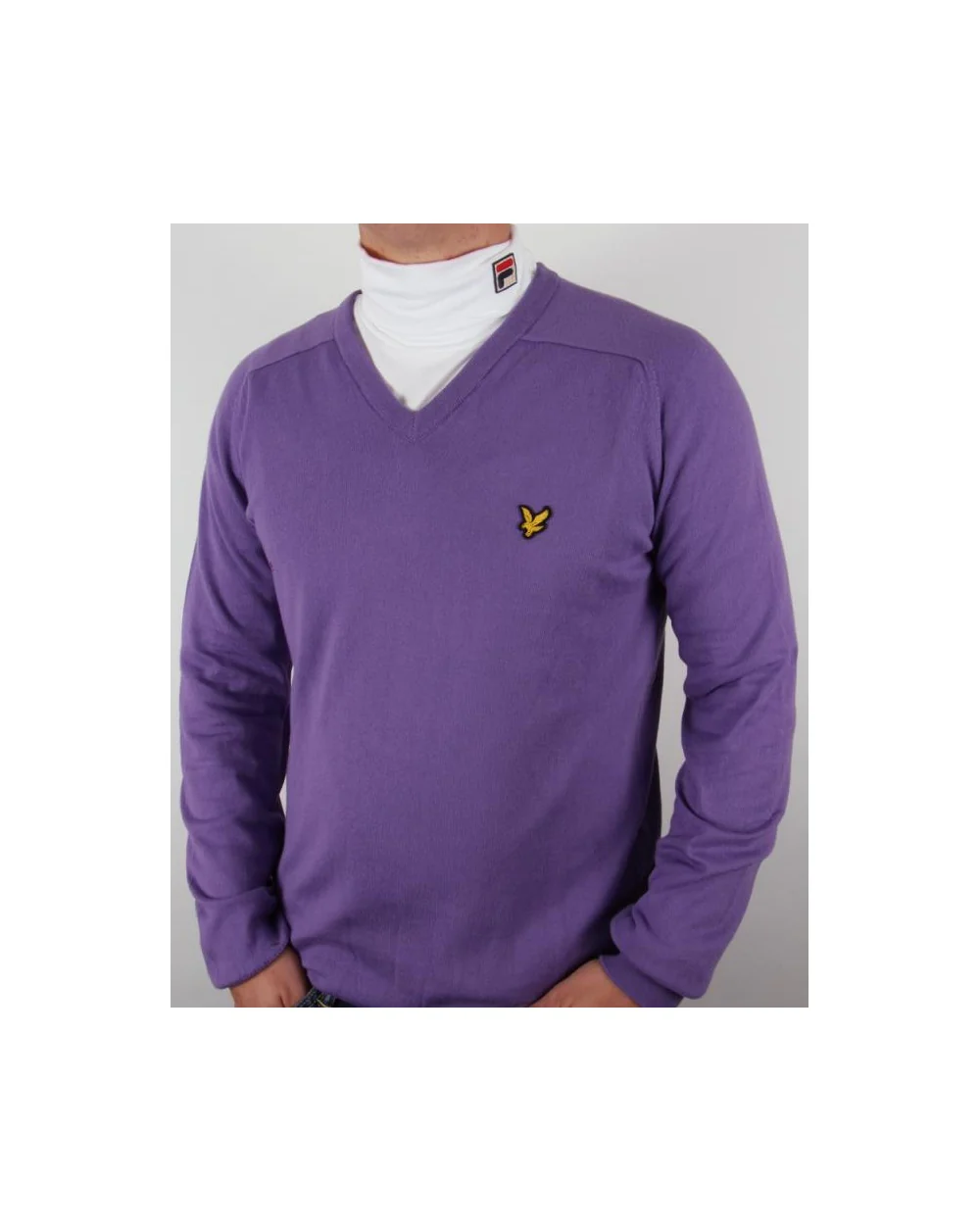 Lyle And Scott V Neck Jumper Purple