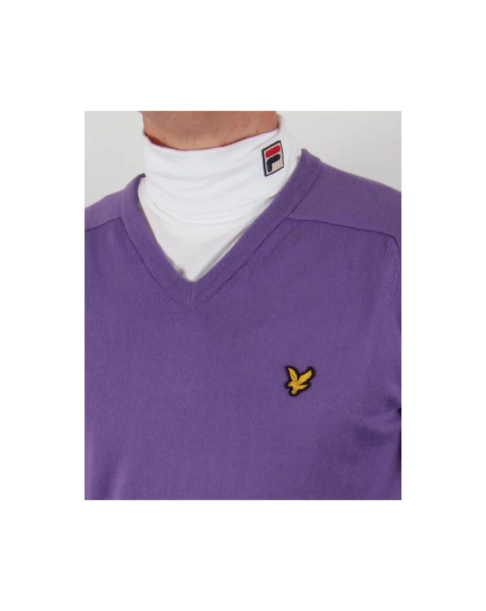 Lyle And Scott V Neck Jumper Purple - Image 2