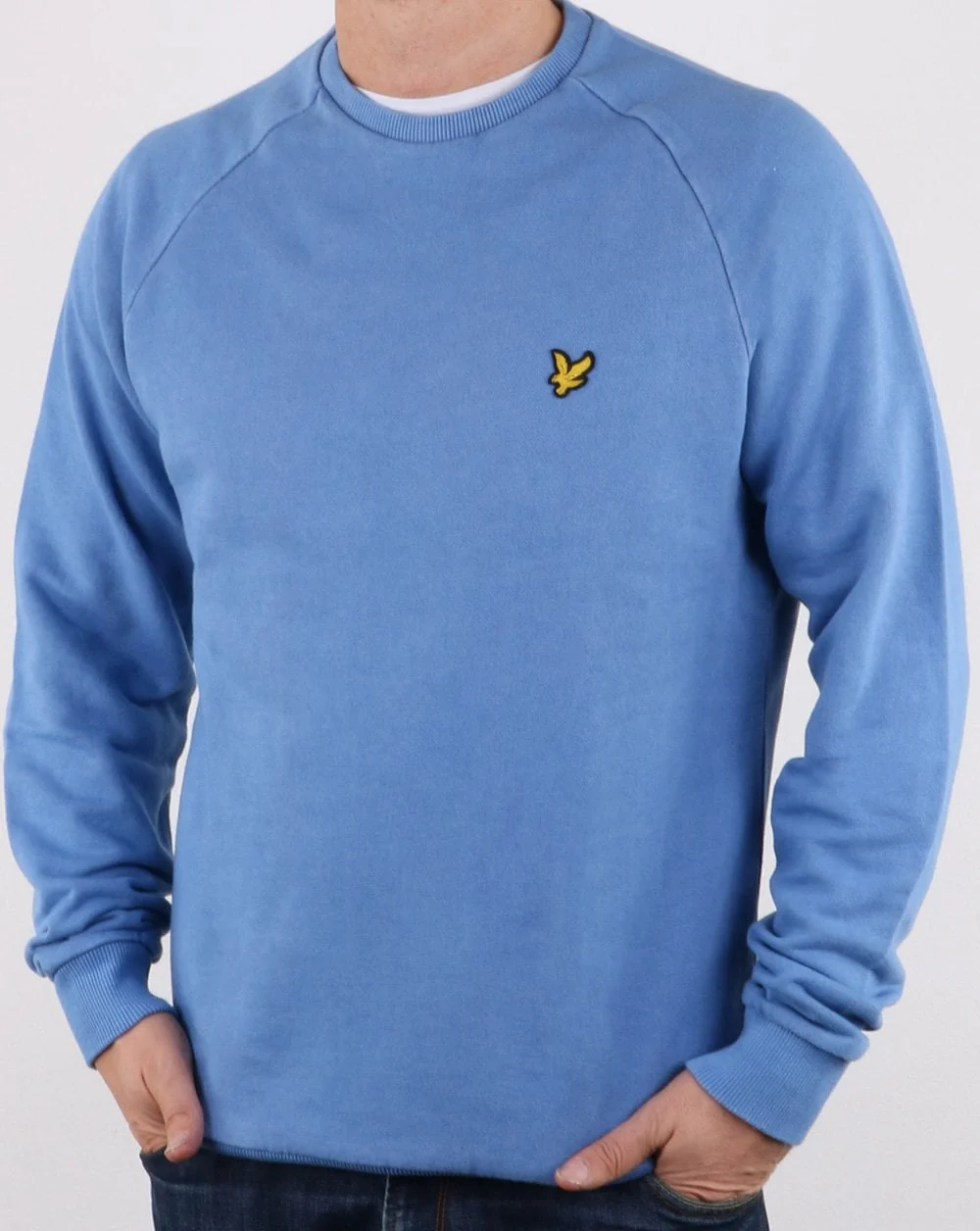 Lyle And Scott Washed Sweatshirt Blue Cornflower - Image 2