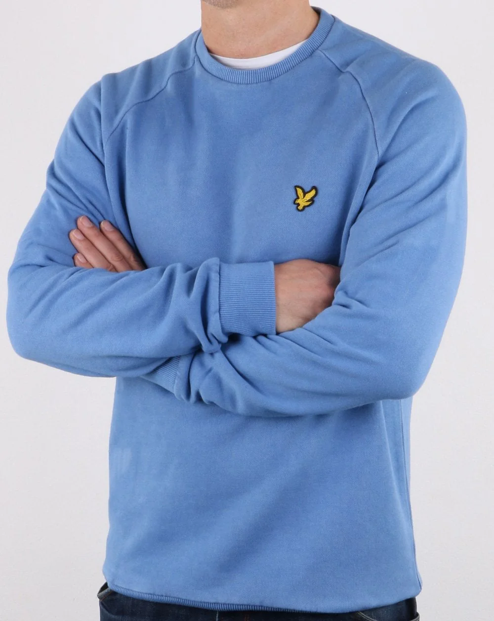 Lyle And Scott Washed Sweatshirt Blue Cornflower - Image 3