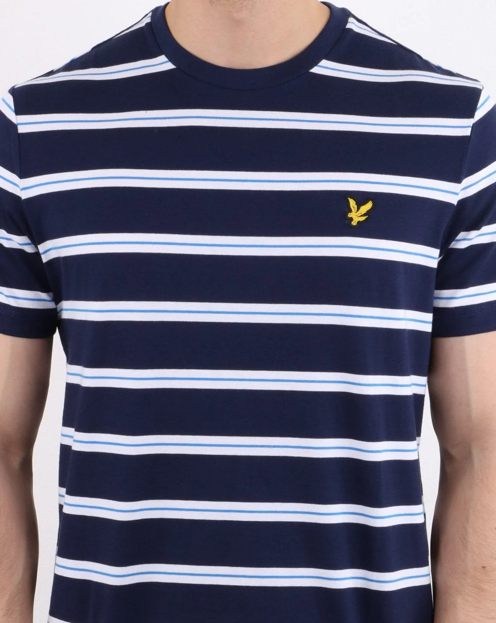 Lyle And Scott Wide Double Stripe T-shirt Navy - Image 4