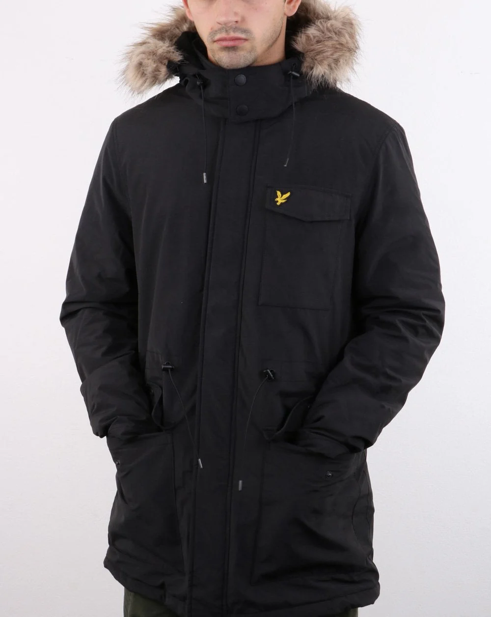 Lyle And Scott Winterweight Microfleece Lined Parka True Black - Image 2