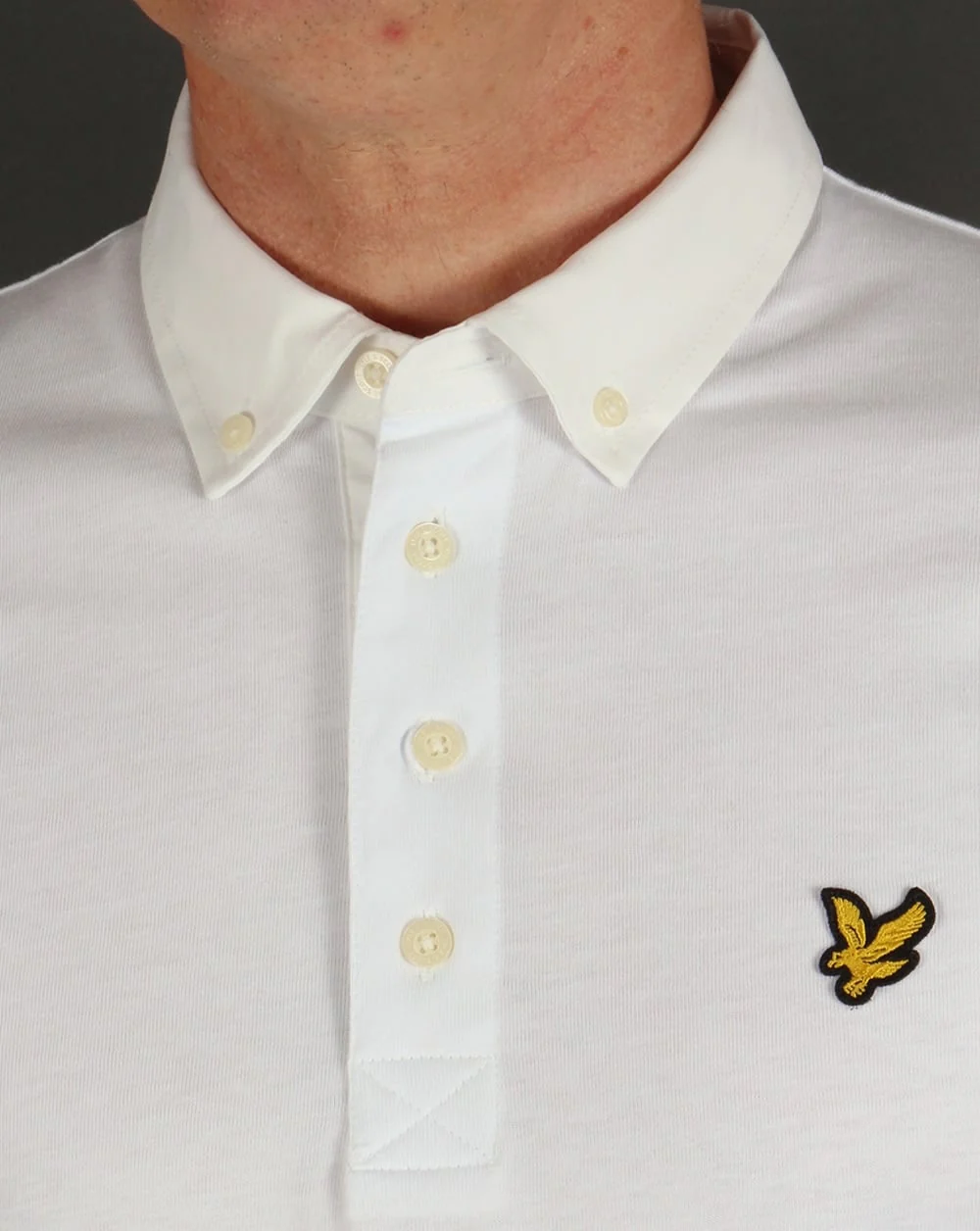 Lyle And Scott Woven Collar Polo Shirt White - Image 2
