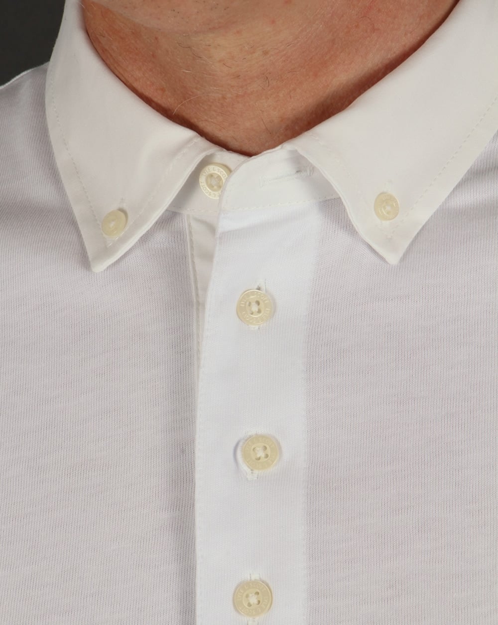 Lyle And Scott Woven Collar Polo Shirt White - Image 3