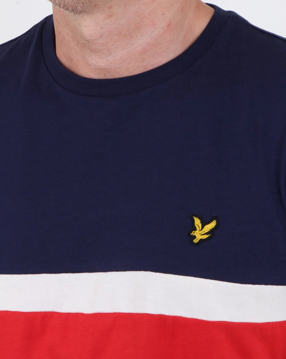 Lyle And Scott Yoke Stripe T-shirt Navy - Image 2
