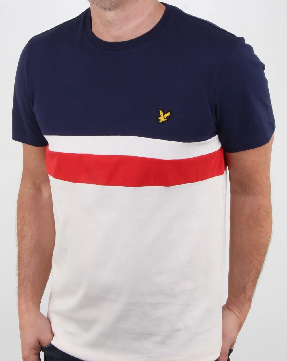 Lyle And Scott Yoke Stripe T-shirt Navy - Image 3