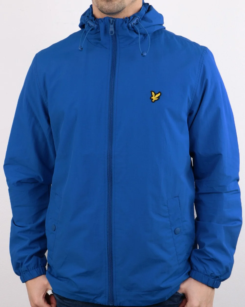 Lyle And Scott Zip Through Hooded Jacket Cobalt Blue - Image 2
