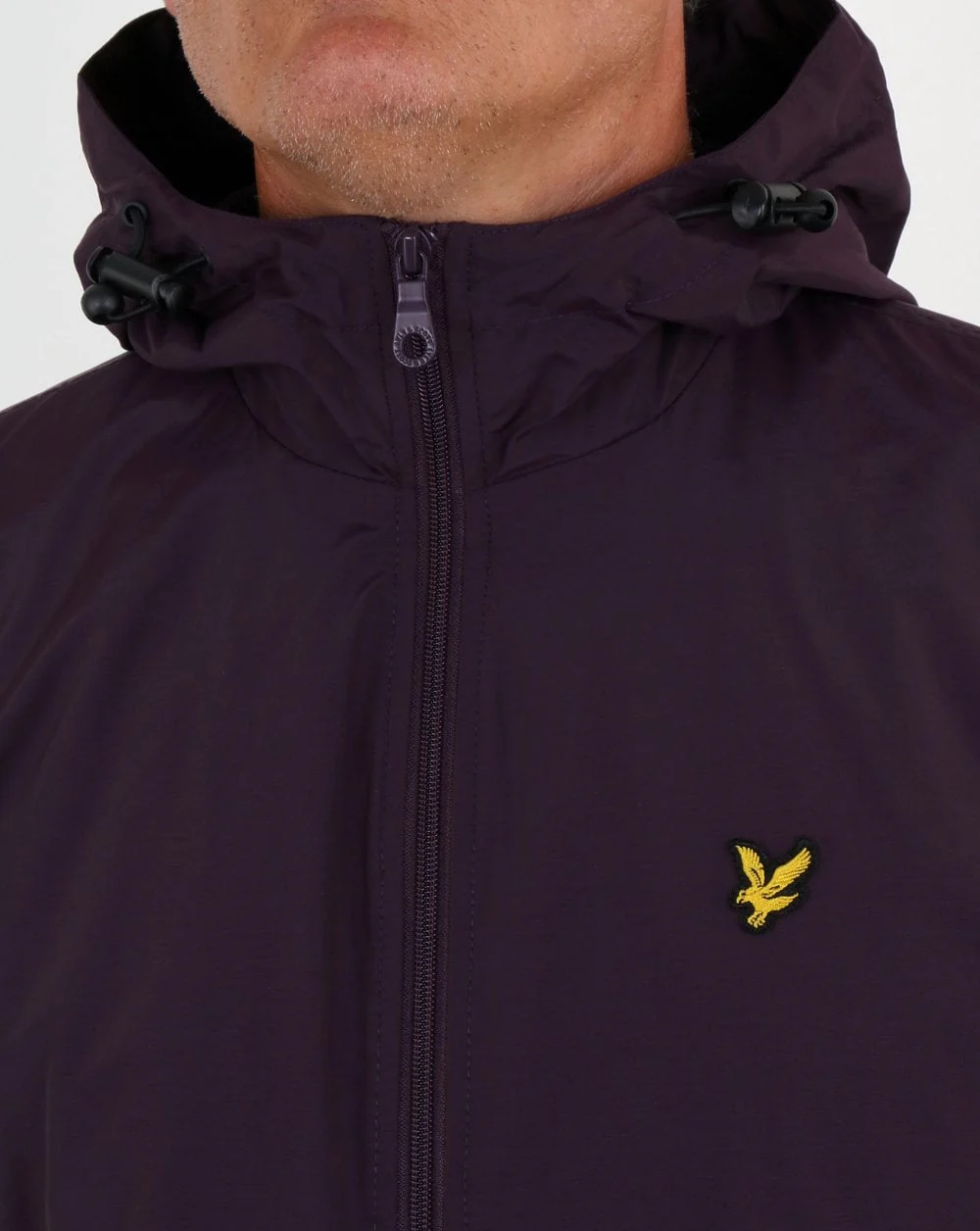 Lyle And Scott Zip Through Hooded Jacket Deep Plum - Image 2