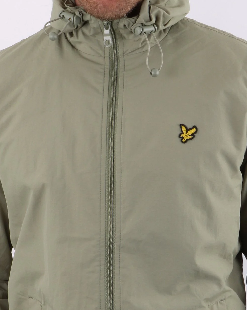 Lyle And Scott Zip Through Hooded Jacket Moss - Image 3