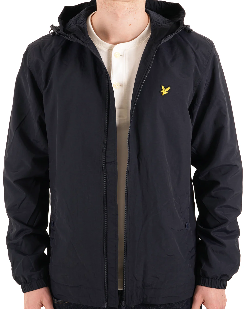 Lyle And Scott Zip Through Hooded Jacket Navy - Image 3