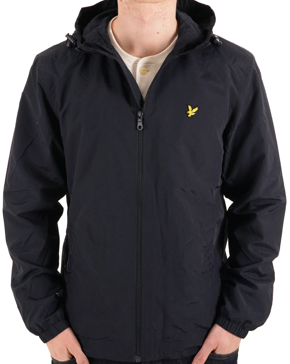 Lyle And Scott Zip Through Hooded Jacket Navy - Image 4