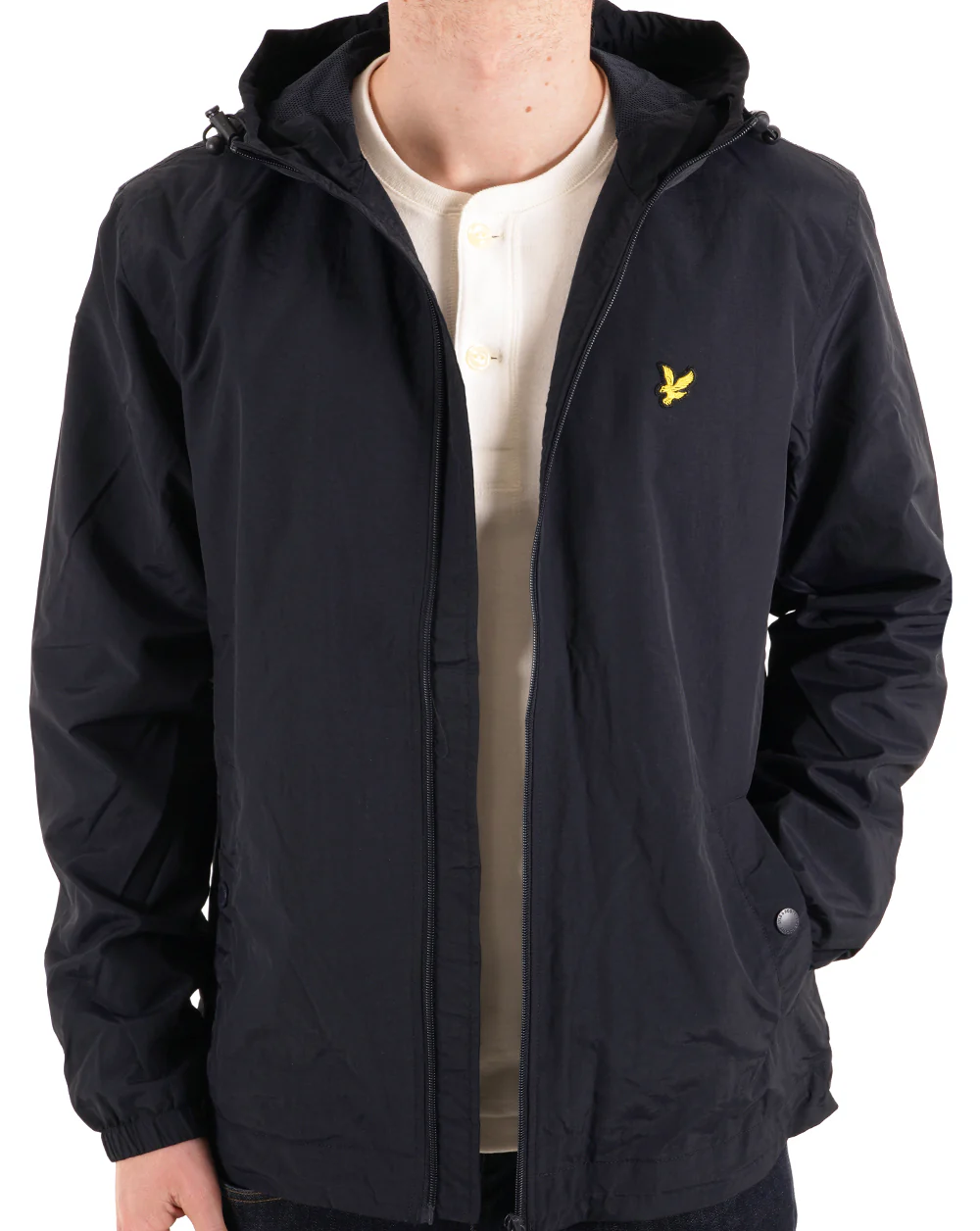 Lyle And Scott Zip Through Hooded Jacket Navy - Image 5