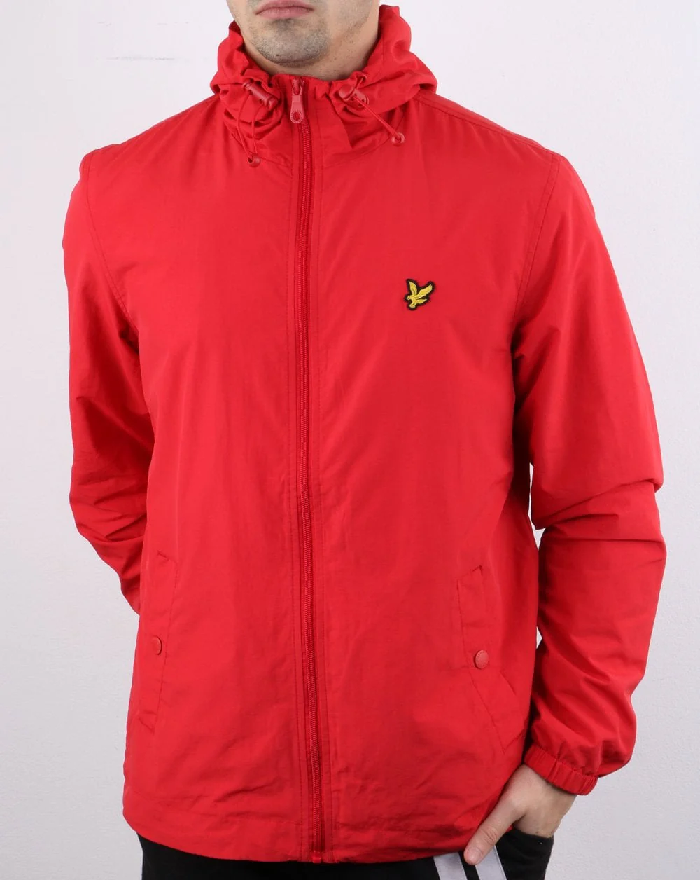 Lyle And Scott Zip Through Hooded Jacket Red - Image 2