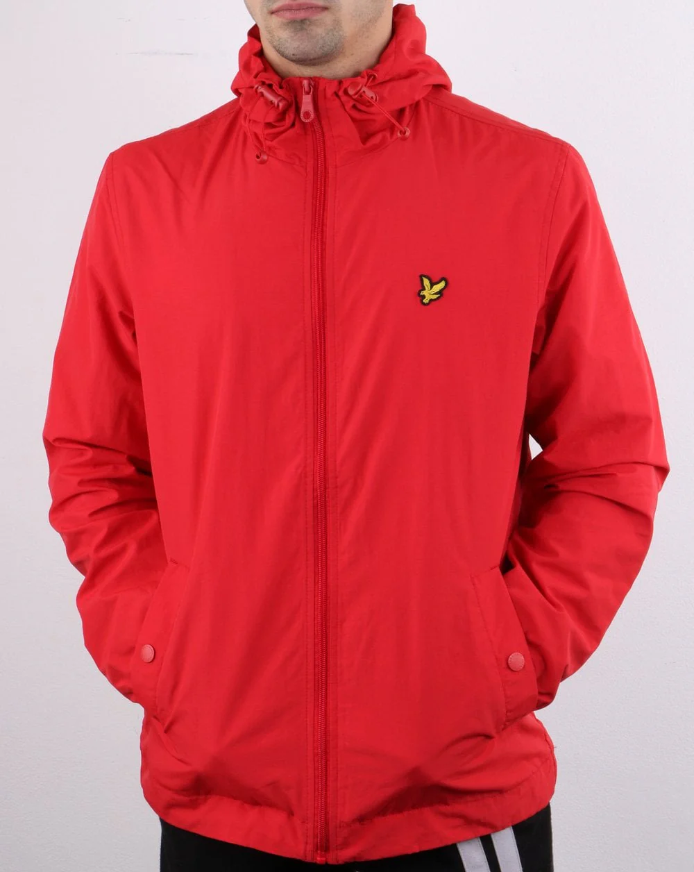 Lyle And Scott Zip Through Hooded Jacket Red - Image 3