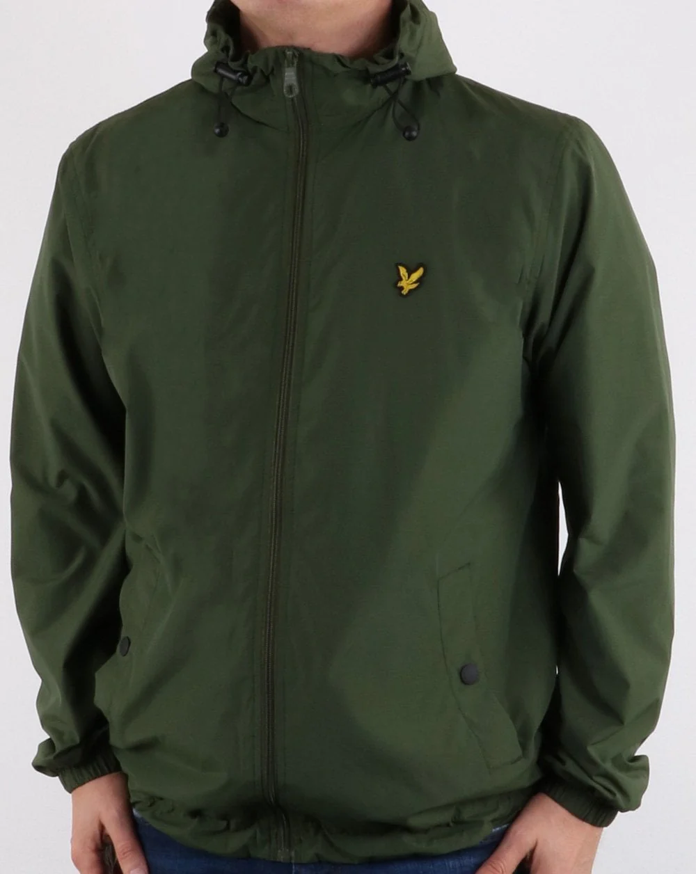 Lyle And Scott Zip Through Hooded Jacket Woodland Green - Image 2