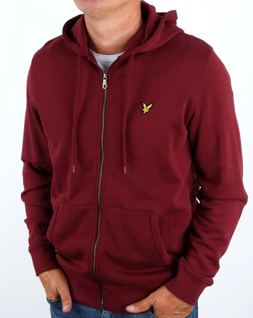 Lyle And Scott Zip Through Hoodie Claret Jug - Image 2