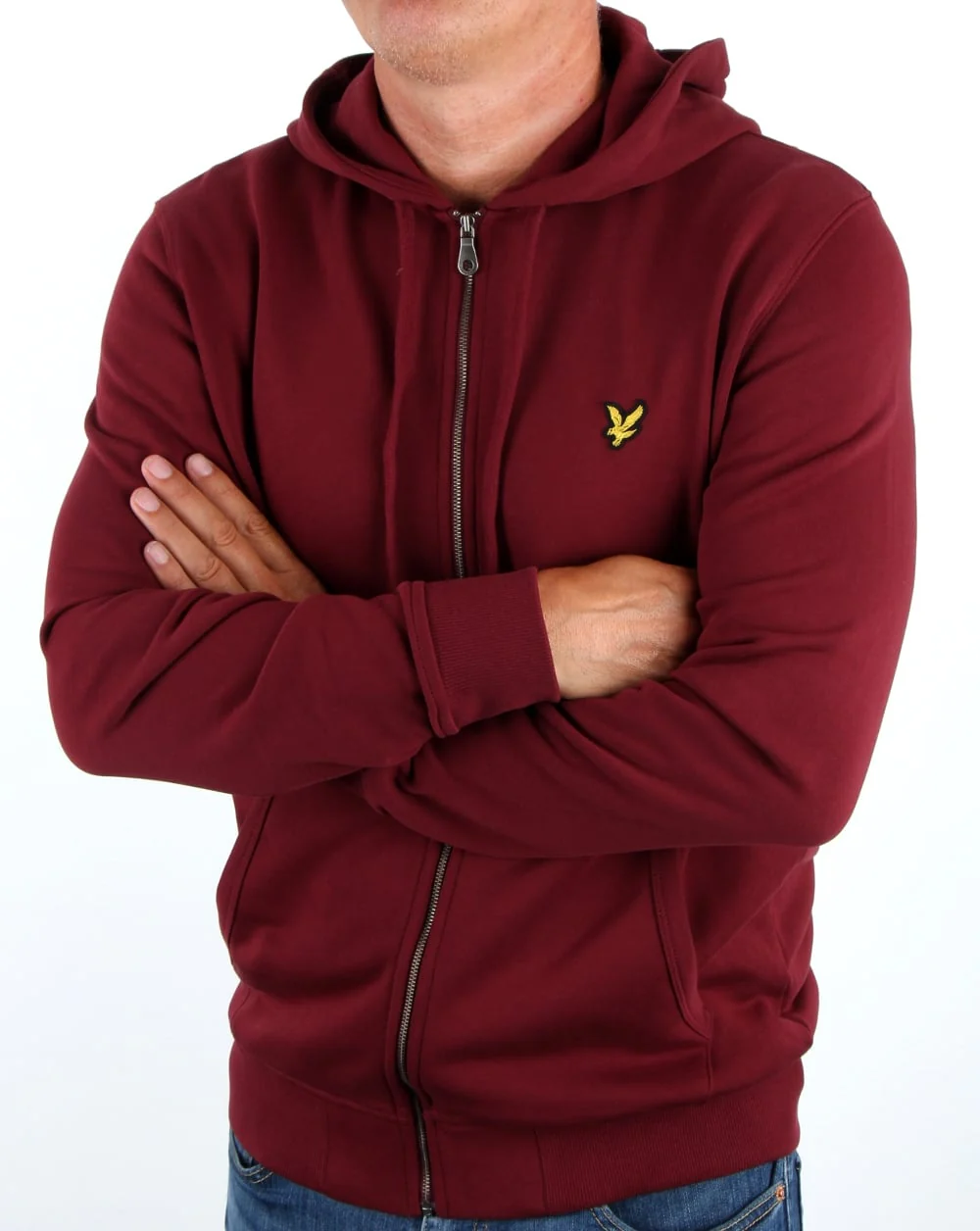 Lyle And Scott Zip Through Hoodie Claret Jug - Image 3