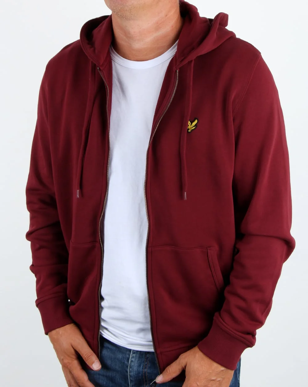 Lyle And Scott Zip Through Hoodie Claret Jug - Image 4
