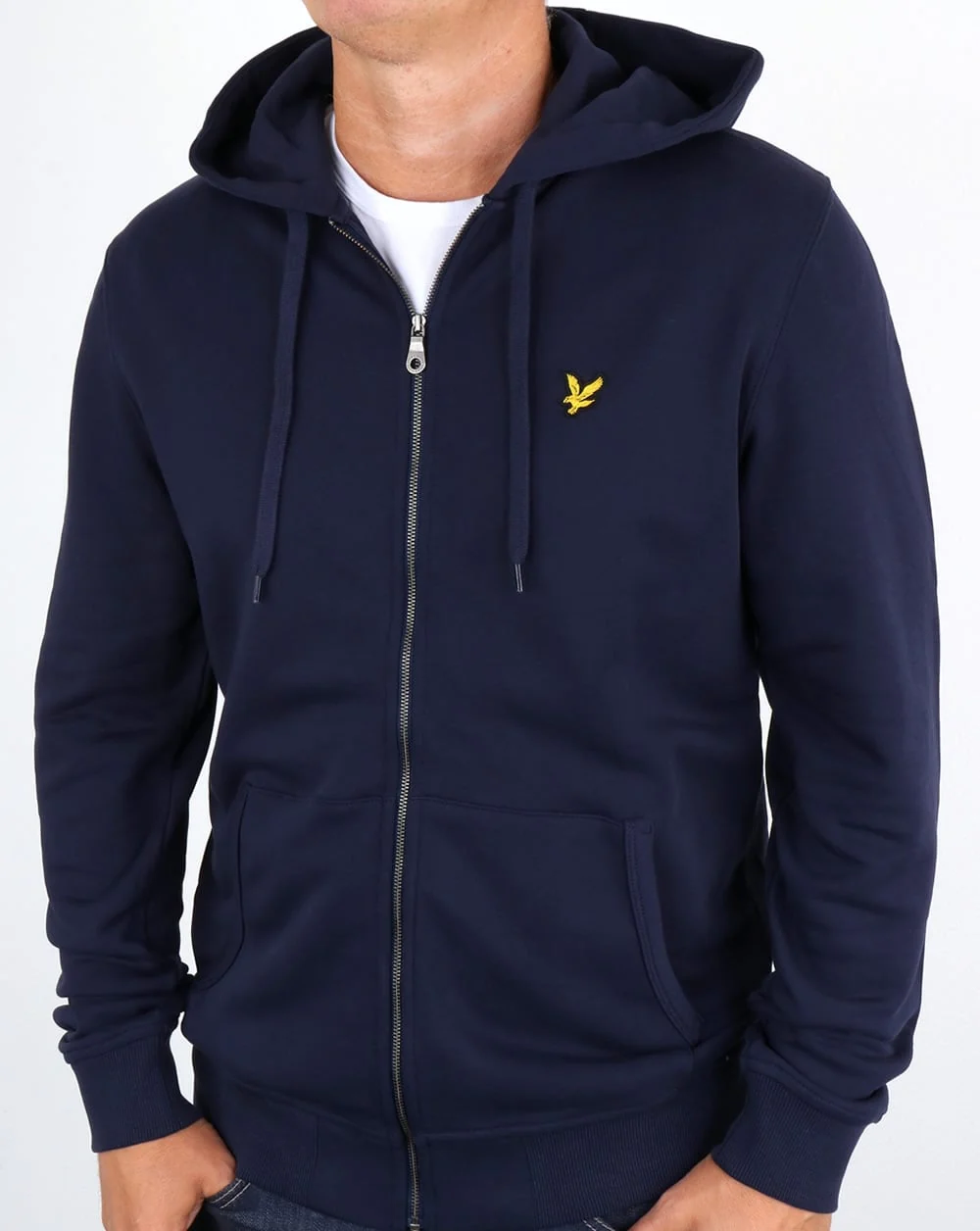 Lyle And Scott Zip Through Hoodie Navy - Image 2