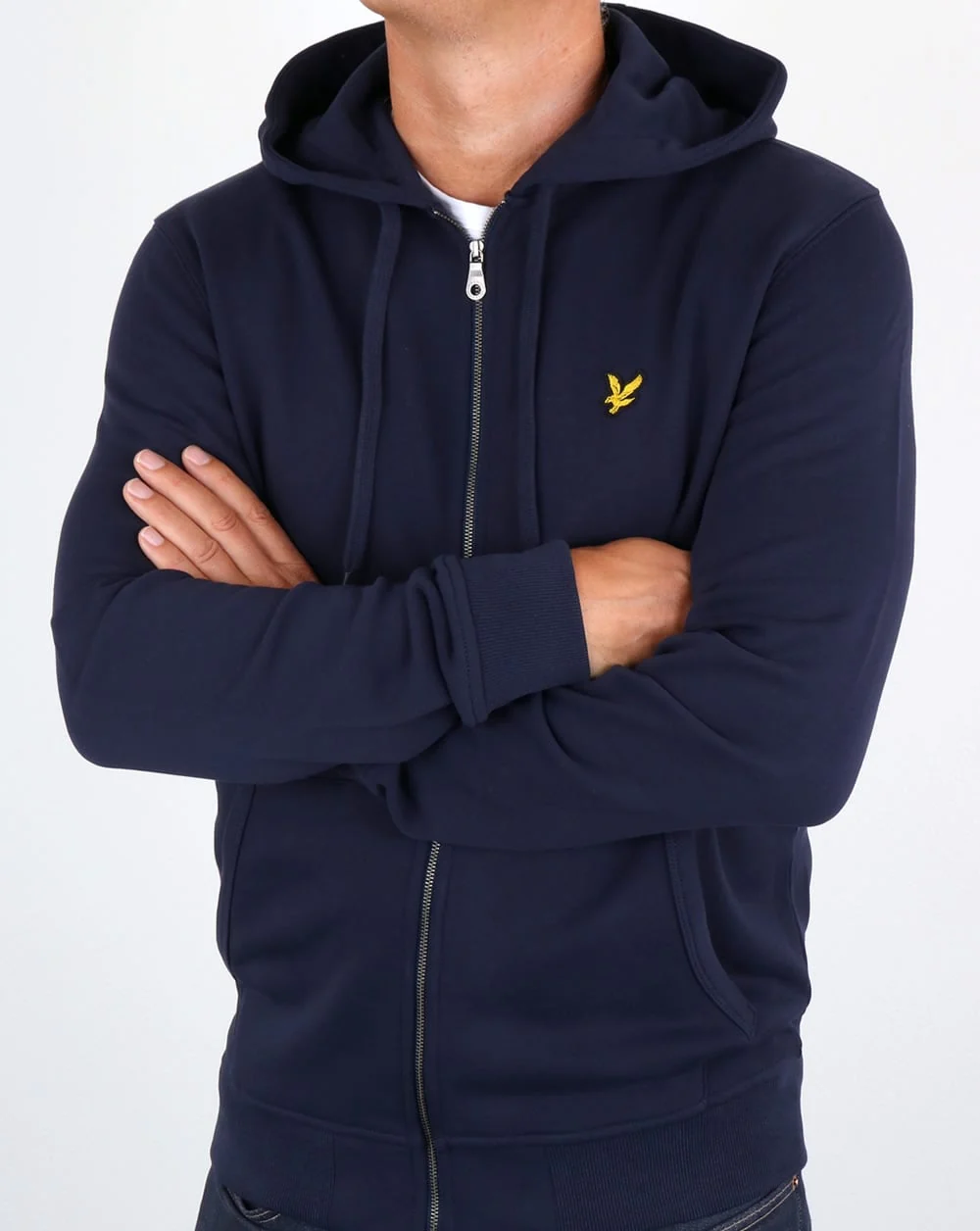 Lyle And Scott Zip Through Hoodie Navy - Image 4