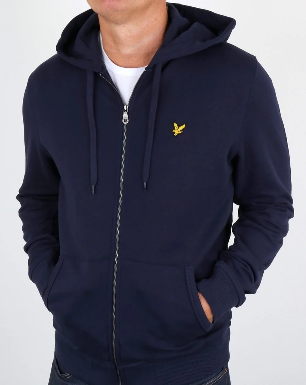 Lyle And Scott Zip Through Hoodie Navy - Image 3