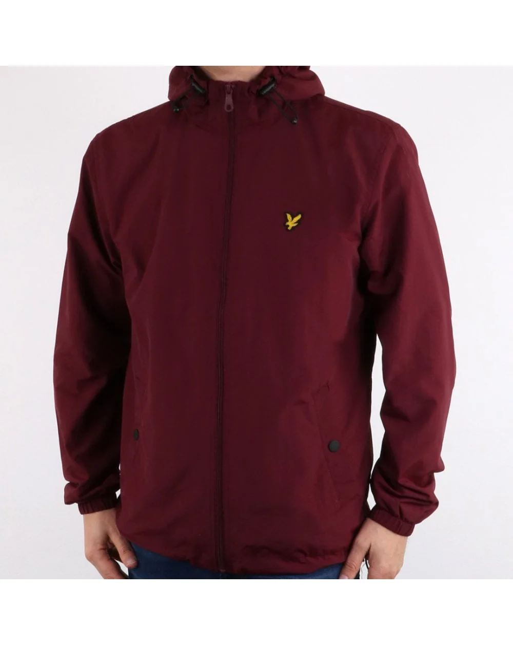 Lyle And Scott Zip Through Microfleece Lined Zip Jacket Claret - Image 4