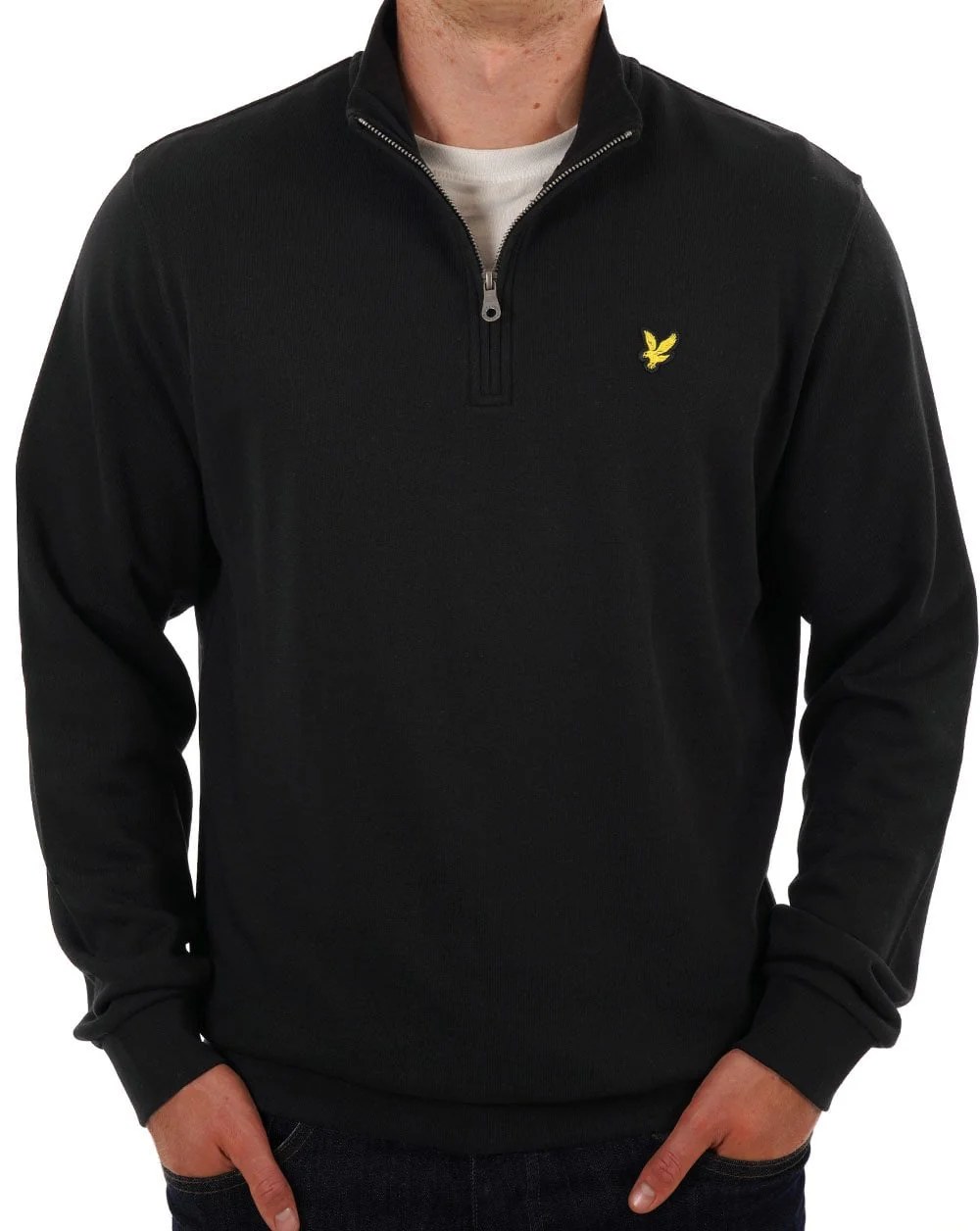 Lyle & Scott 1/4 Zip Sweatshirt Black - Image 3