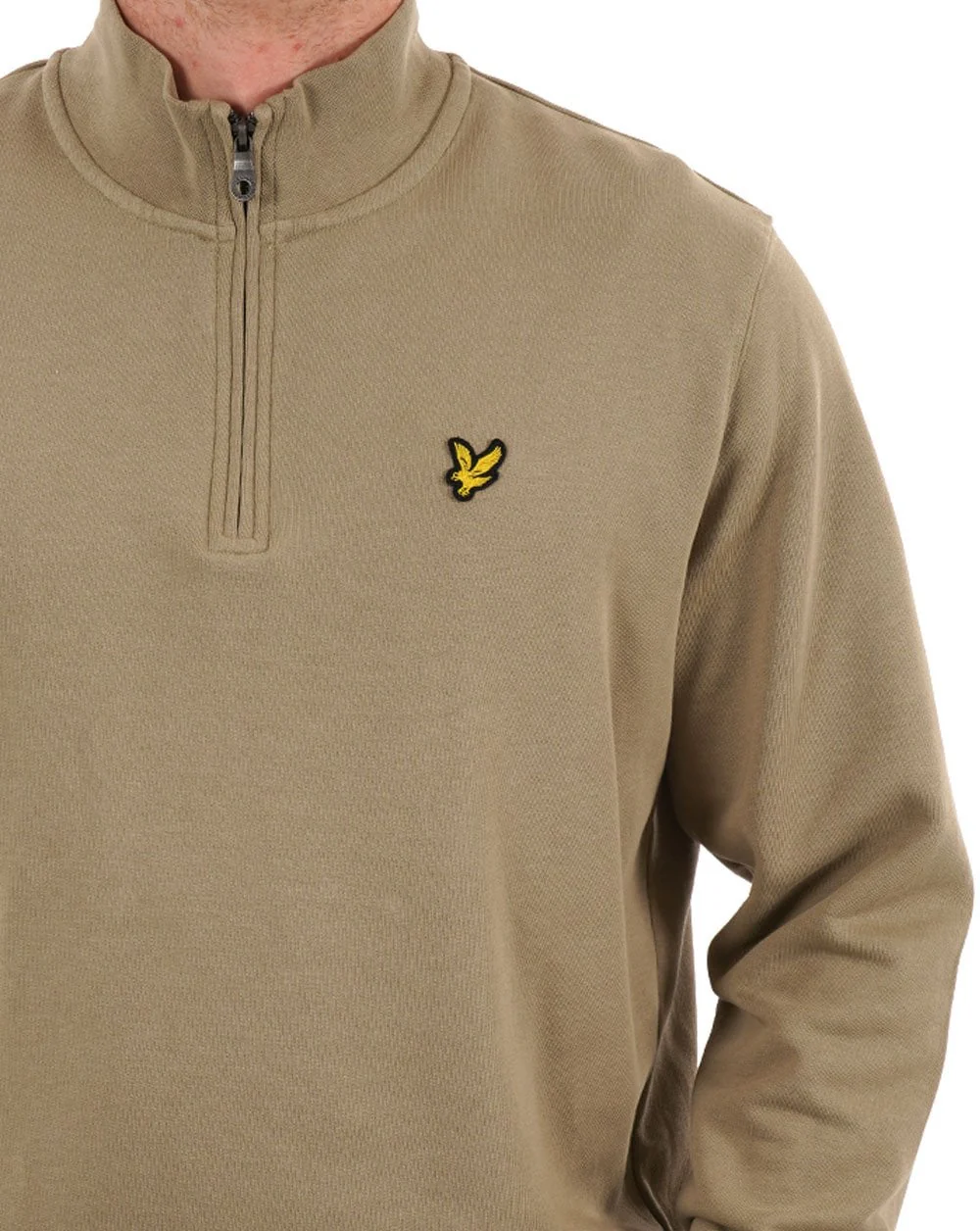 Lyle & Scott 1/4 Zip Sweatshirt Stone - Image 2