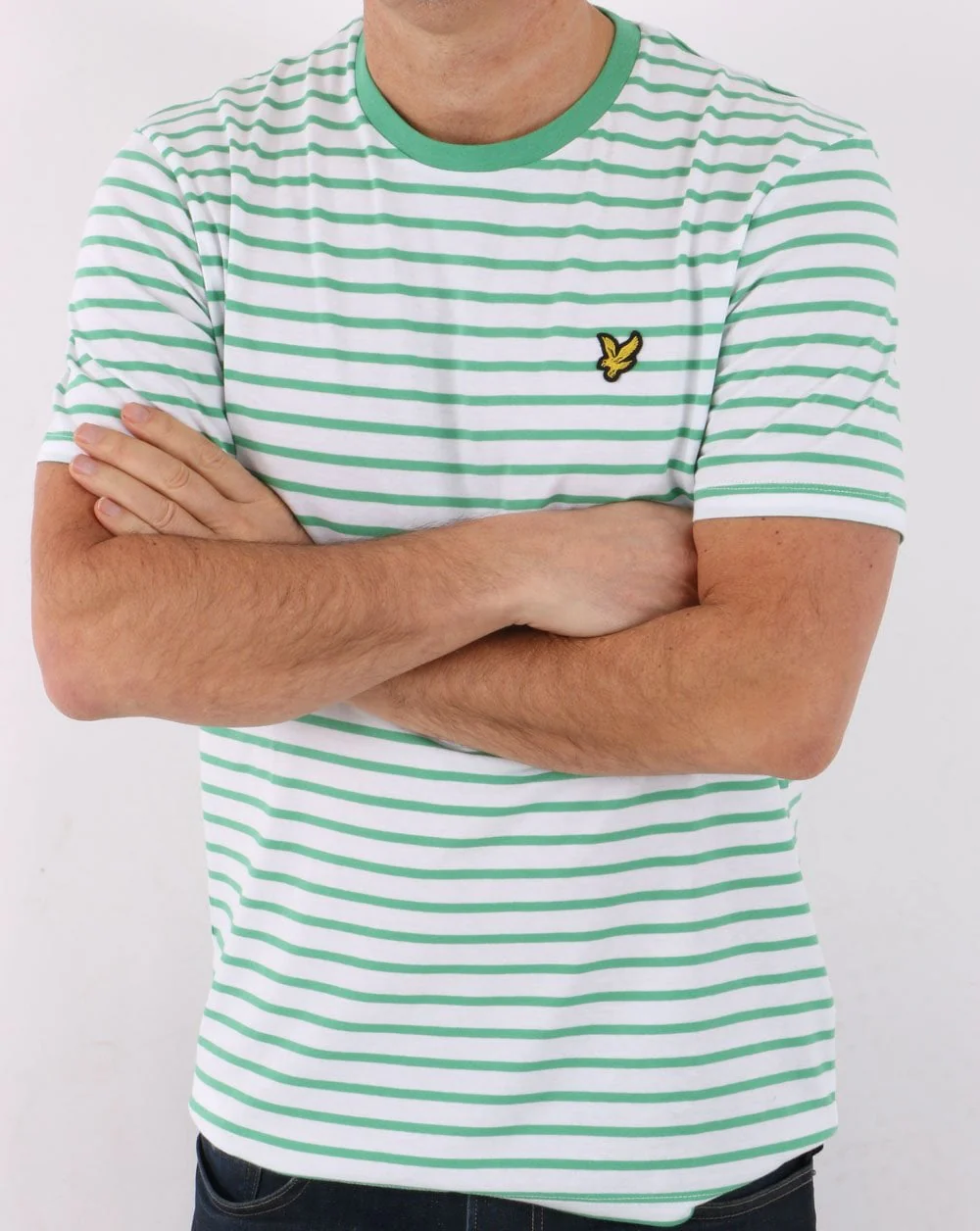 Lyle & Scott Breton Stripe T-shirt Green - Image 3