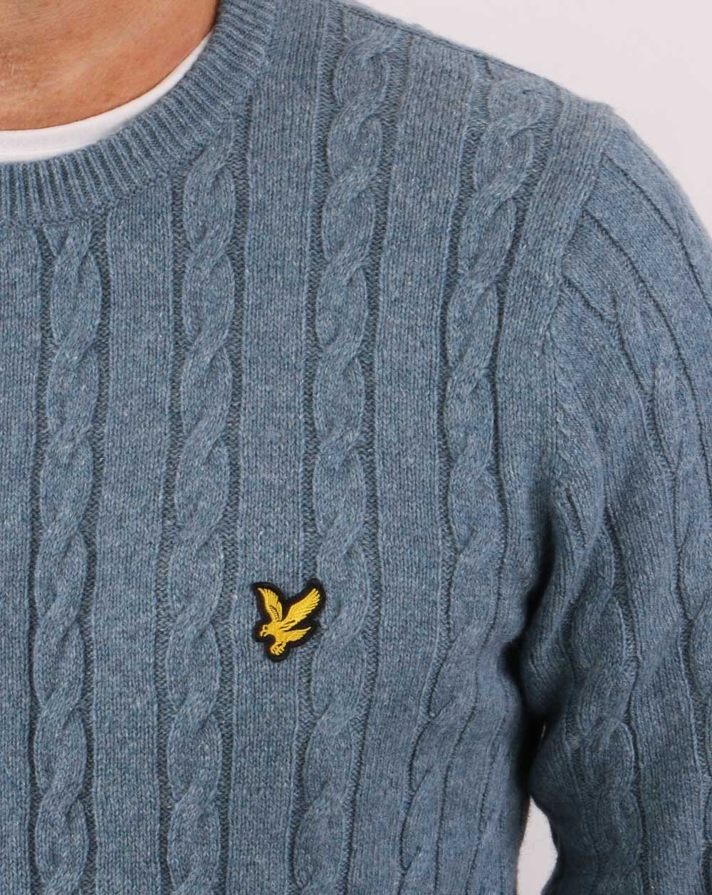 Lyle & Scott Cable Jumper Slate Blue - Image 2